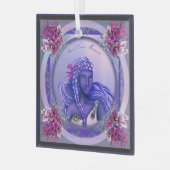 Lila Meerjungglasverzierung Ornament Aus Glas (Vorderseite links)