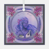 Lila Meerjungglasverzierung Ornament Aus Glas (Vorderseite)