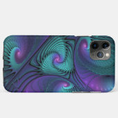 Lila Meetings Türkis Modernes Abstraktes Fraktal K Case-Mate iPhone Hülle (Rückseite (Horizontal))