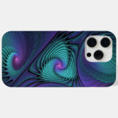 Lila Meetings Türkis Modernes Abstraktes Fraktal K Case-Mate iPhone Hülle (Rückseite (Horizontal))