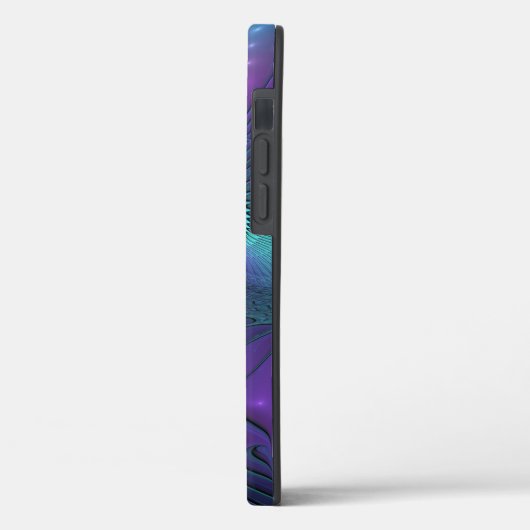 Lila Meetings Türkis Modernes Abstraktes Fraktal K Case-Mate iPhone Hülle (Rückseite / Links)