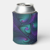 Lila Meetings Türkis Modernes Abstraktes Fraktal K Dosenkühler (Kanne Rückseite)