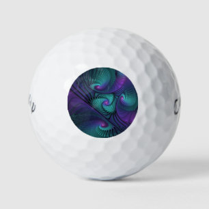 Lila Meetings Türkis Modernes Abstraktes Fraktal K Golfball