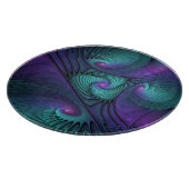 Lila Meetings Türkis Modernes Abstraktes Fraktal K Schneidebrett (Ecke)