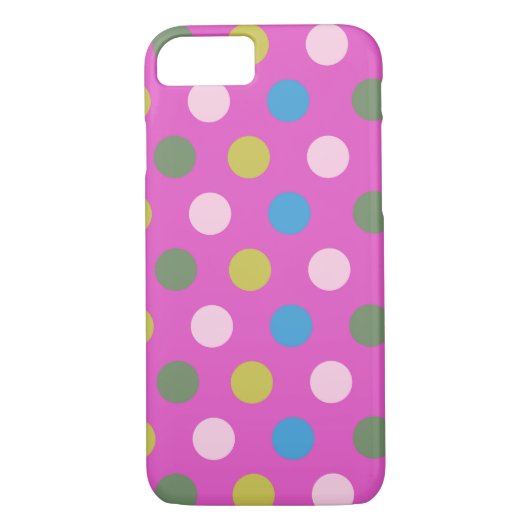 Lila Mehrfarbige Polka Dots Case-Mate iPhone Hülle (Rückseite)