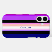 Lila mehrfarbige vertikale Streifen Case-Mate iPhone Hülle (Rückseite (Horizontal))