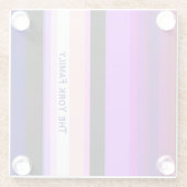 Lila mehrfarbige vertikale Streifen Glasuntersetzer (Rückseite)