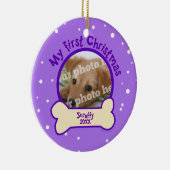 Lila mein erstes Weihnachtskundenspezifischer Keramik Ornament (Rechts)