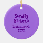 Lila mein erstes Weihnachtskundenspezifischer Keramik Ornament (Hinten)