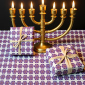 Lila Menorah auf weißem Hintergrund Wrapping Paper Geschenkpapier