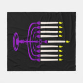 lila menorah hanukkah fleecedecke (Vorderseite (Horizontal))