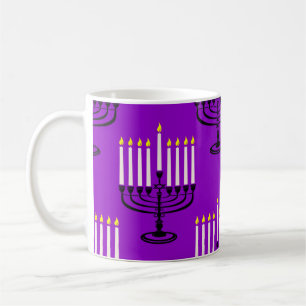 lila menorah hanukkah-Judendruck Kaffeetasse
