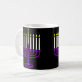 lila menorah hanukkah kaffeetasse (Vorderseite Links)