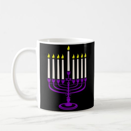lila menorah hanukkah kaffeetasse (Links)
