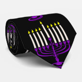 lila menorah hanukkah krawatte (Gerollt)