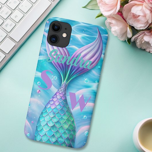 lila Meridian-Schwanz-Monogramm Case-Mate iPhone Hülle