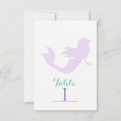 Lila Mermaid Beach Birthday Party Tischnummer (Vorderseite)