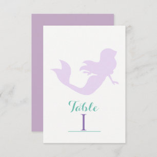 Lila Mermaid Beach Birthday Party Tischnummer