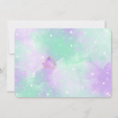 Lila Mermaid Birthday Foto Einladung (Rückseite)