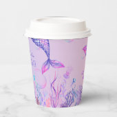 Lila Mermaid Birthday Paper Cup Pappbecher (Links)