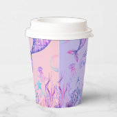 Lila Mermaid Birthday Paper Cup Pappbecher (Rechts)