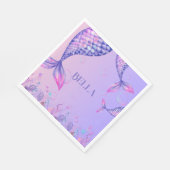 Lila Mermaid Birthday Party Paper Napkins Serviette (Ecke)