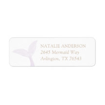 Lila Mermaid Birthday Party Rücksendeadresse