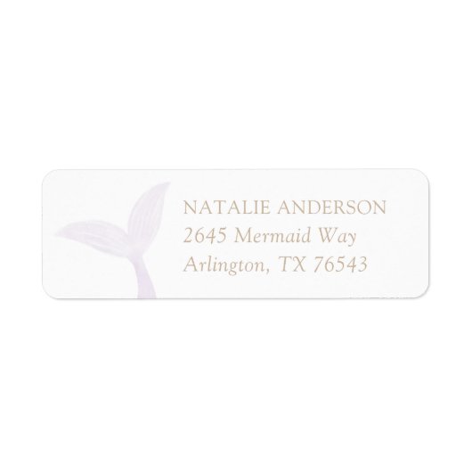 Lila Mermaid Birthday Party Rücksendeadresse (Vorne)