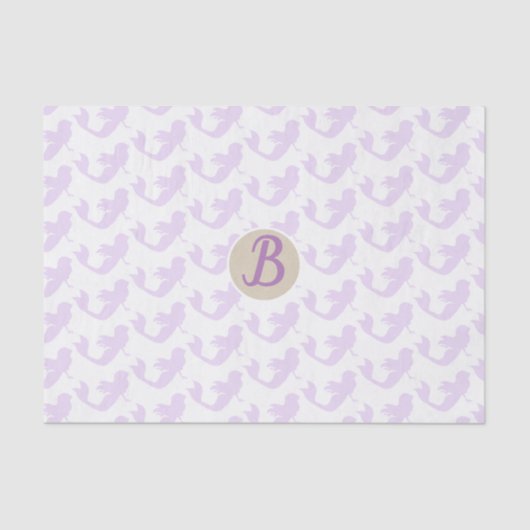Lila Mermaid Custom Personalisiert Monogram Party Seidenpapier (Vorderseite)