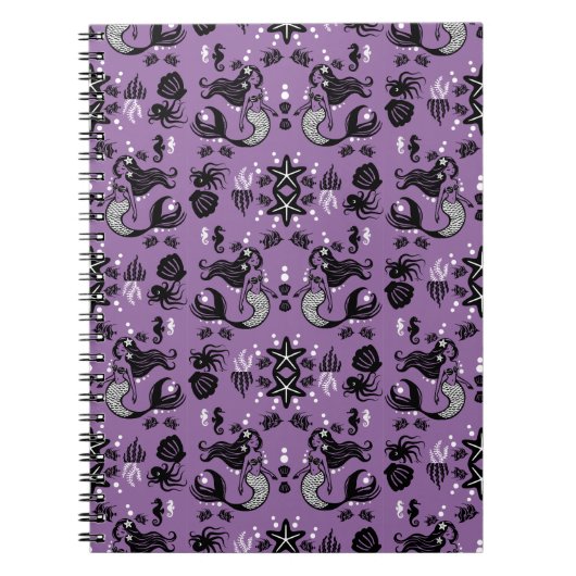 Lila Mermaid Fantasy Notizblock (Vorderseite)
