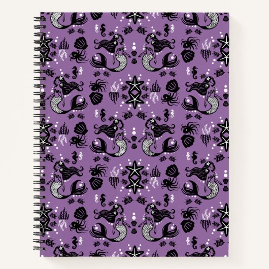 Lila Mermaid Fantasy Notizblock (Vorderseite)