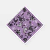 Lila Mermaid Fantasy Serviette (Ecke)