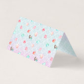 Lila Mermaid Girl's Baby Shower Tischnummer (Rückseite)