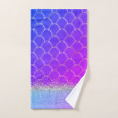 Lila Mermaid Glittery Bling Badhandtuch Set (Handtuch)