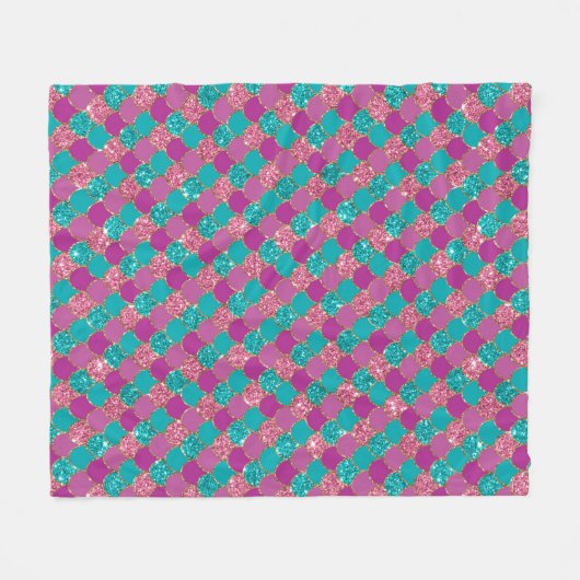 Lila  Mermaid-Glitzer Fleecedecke (Vorderseite (Horizontal))