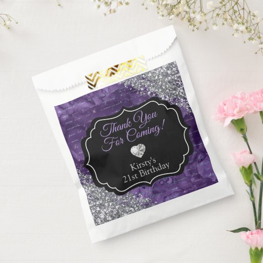 Lila Mermaid Letters Silver Glitzer Vielen Dank Geschenktütchen (Versiegelt)