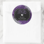 Lila Mermaid Letters Silver Glitzer Vielen Dank Runder Aufkleber (Tasche)