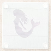 Lila Mermaid Painting Beach Glass Untersetzer (Rückseite)
