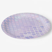 Lila Mermaid-Party Pappteller (Schrägansicht)