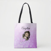 Lila Mermaid Personalisiert Tote Bag Tasche (Vorderseite)