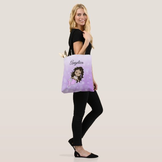 Lila Mermaid Personalisiert Tote Bag Tasche (Am Model)