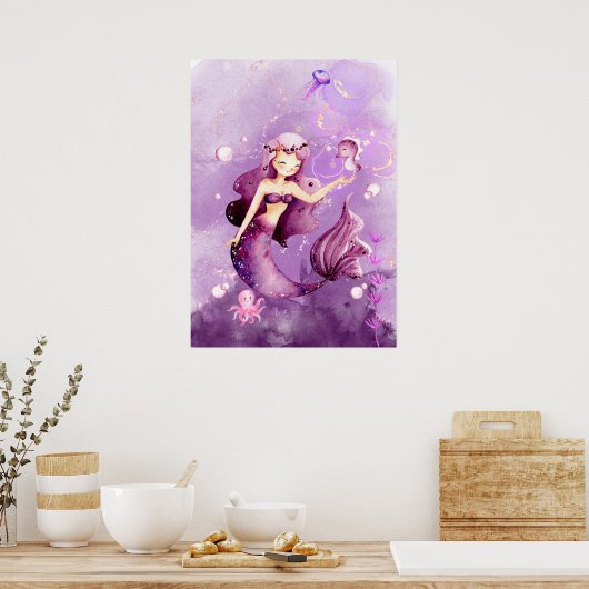 Lila Mermaid Poster (Küche)