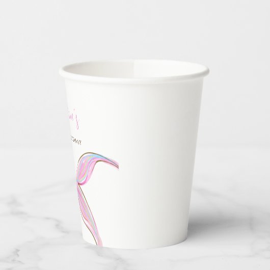Lila Mermaid Schwanz Birthday Paper Cups Pappbecher (Links)