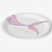 Lila Mermaid Schwanz Birthday Paper Teller (Schrägansicht)