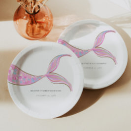 Lila Mermaid Schwanz Birthday Paper Teller