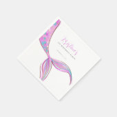 Lila Mermaid Schwanz Geburtstagspapier Napkin Serviette (Ecke)