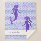 Lila Mermaid-Schwanz Scale-Muster Wasserfarbname Sherpadecke (Vorderseite)