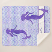 Lila Mermaid-Schwanz Scale-Muster Wasserfarbname Sherpadecke (Vorderseite (Horizontal))