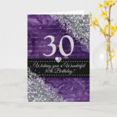 Lila Mermaid Silver Glitzer Happy Birthday Karte (Gelbe Blume)