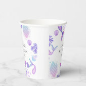 Lila Mermaid Themed Geburtstagspartei Pappbecher (Rechts)